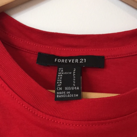 Forever 21 ‘’Happy Hour’’ Red T-Shirt Small - Picture 3 of 3